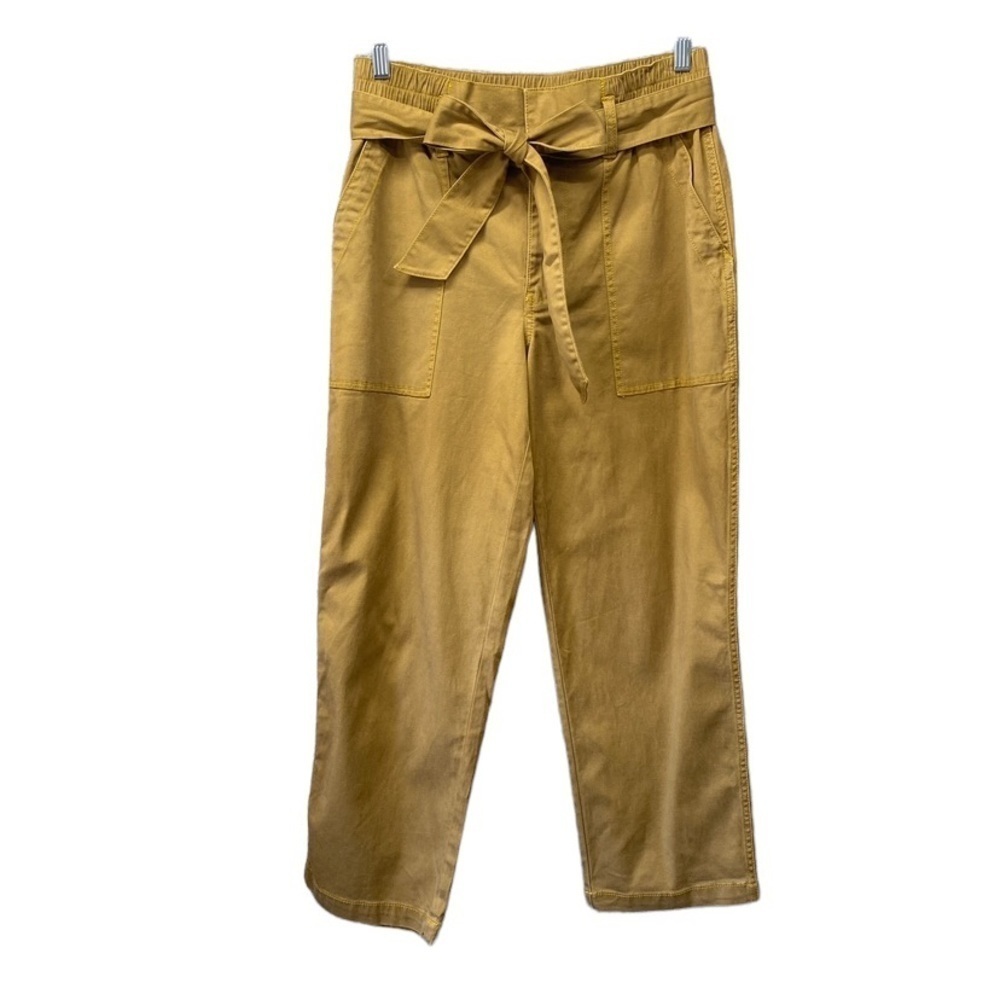 Cabi Tan Belted Elastic Waist Trouser Pants Sz 4